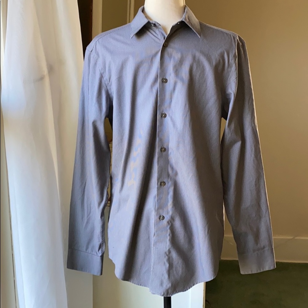 Calvin Klein slim non-iron gray shirt long sleeve